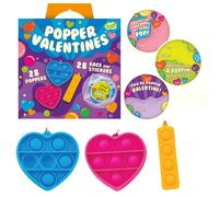 Peaceable Kingdom Tarjetas de San Valentνn para niρos en el aula, juego de 28 regalos para el dνa de San Valentνn, Mini Popper Heart Pop It Fidge