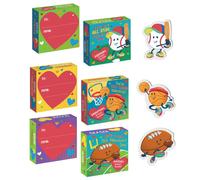 Peaceable Kingdom Tarjetas de San Valentνn para niρos, juego de 28 regalos para el dνa de San Valentνn, borrador deportivo de San Valentνn