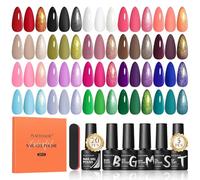 PEACECOLOR 25pcs Pintauñas Semipermanentes, 20 Colores Rojo Blanco Negro Esmaltes Semipermanentes para Uñas con Base Top Coat, Kit Uñas Semipermanentes Esmalte para Manicura