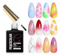 PEACECOLOR Clear Blooming Gel Esmalte Semipermanente de Uñas 15ml, Pintauñas Gel con Efecto de Esparcimiento para Decoración de Uñas