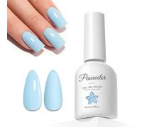PEACECOLOR Esmaltes Semipermanentes para Uñas Azul, Light Blue Pintauñas Semipermanentes para Principiantes Manicura 10ML