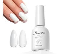 PEACECOLOR Esmaltes Semipermanentes para Uñas Blanco White Pintauñas Semipermanentes U V/LED para Principiantes Manicura 10ML