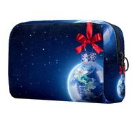 Peaceful Christmas All Over The World - Neceser de viaje para mujer, bolsa organizadora de maquillaje grande con cremallera, multicolor, 18.5x7.5x13cm/7.3x3x5.1in, Neceser