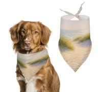 Peaceful Coastal Sand Path Ocean Sunrise - Pañuelo triangular ajustable para perros y gatos