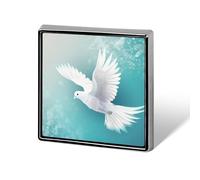 Peaceful Dove Flying in The Sky - Broches y alfileres unisex cuadrados ligeros para solapa, joyería para ropa, chal y sombrero