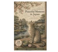 Peaceful Moments in Japan: A Relaxing Adult Coloring Book Featuring Serene Cats, Japanese Gardens, and Wabi-Sabi Beauty • 24 Beautiful Illustrations