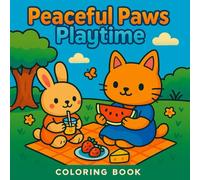 Peaceful Paws Playtime Coloring Book for Adults & Teens - Cute Cats & Dogs, Playful Pets, Cozy Scenes, Relaxing Animal Art, Mindful Coloring for Stress Relief, Creativity & Joyful Fun