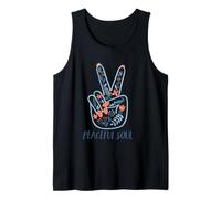 Peaceful Soul Floral Peace Hand Gesture Nature Inspired Camiseta sin Mangas