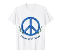Peaceful Soul Nature Inspired Aesthetic Blue Peace Symbol Camiseta