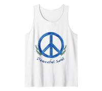 Peaceful Soul Nature Inspired Aesthetic Blue Peace Symbol Camiseta sin Mangas