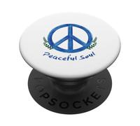 Peaceful Soul Nature Inspired Aesthetic Blue Peace Symbol PopSockets PopGrip Adhesivo