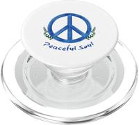 Peaceful Soul Nature Inspired Aesthetic Blue Peace Symbol PopSockets PopGrip para MagSafe