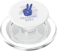 Peaceful Soul Peace Hand Retro Style Positive Vibe Graphic PopSockets PopGrip para MagSafe