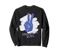Peaceful Soul Peace Hand Retro Style Positive Vibe Graphic Sudadera