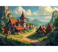 Peaceful Village 3000 Piece Jigsaw Puzzles for Adults, Colourful, Challenging & Brainteasing Adult Puzzles 3000 Pieces Mountains, Fun jigsaws for The Whole Family 48x32 Inch