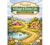 Peaceful Village & Farm Life Coloring Book