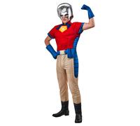 Rubies Disfraz Peacemaker para adulto, Jumpsuit con pecho musculoso, guantes y máscara, Oficial DC Comics, Warner B para Carnaval, Halloween, Navidad y Fiestas