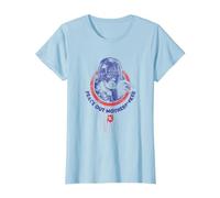 Peacemaker Peace out Stamp Camiseta, Mujer, Azul Bebé, S