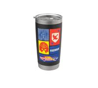 Peacemaker Sign, Shield, Helmet and Car Vaso térmico de acero inoxidable de doble pared
