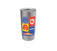 Peacemaker Sign, Shield, Helmet and Car Vaso térmico de acero inoxidable de doble pared