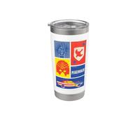 Peacemaker Sign, Shield, Helmet and Car Vaso térmico de acero inoxidable de doble pared