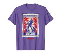 Peacemaker Vigilante Eat Peace Poster Camiseta, Hombre, Morado Jaspeado, S