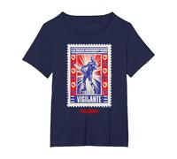 Peacemaker Vigilante Eat Peace Poster Camiseta, Mujer Tallas Grandes, Azul Marino, 1XL Grande