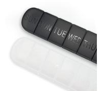 Peaceya 2 Piezas Pastillero Semanal Pequeño, Caja Organizador Medicamentos, Pill Organizer Negro Blanco, Pastillero Grande, Organizador Medicamentos para Viaje, Pastilleros Semanales Diario