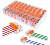 Peaceya 75 Piezas Bloques de Terminales 2 3 5 Puertos, Conectores Eléctricos Rapidos 4 mm², Ligadores Rápidos Electricos, Kit de Borna de Conexión, Terminales Cables Electricos