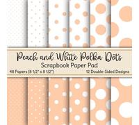 Peach and White Polka Dots Scrapbook Paper Pad: 48 Pages of Non-Perforated, Double-Sided, Decorative, 8.5" x 8.5" Paper for Scrapbooking, Collage, ... Art, Decorating, and Other Craft Projects
