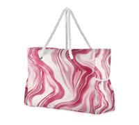 Peach Artistic Fluid - Bolsa portátil grande con bolsillos laterales, bolsa grande con portavasos en el lateral