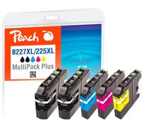 Peach B221/223/225/227/229 Printer Cartridges XL (2xBK, C, M, Y) Replaces Brothe