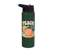 Peach Beach Summer Retro Lindo Fruta Sunset Design Stainless Steel Insulated Water Bottle