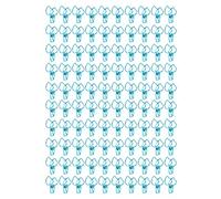 Peach Binder Clips 100pcs | Cute Cartoon Metal Paper Clamps | Strong Grip for Office/School/Home | Hollow Tail Design, Multipurpose Document Organizer (Azul)