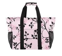 Peach Black Blooms Little Utility Totes - Bolsas reutilizables para comestibles, bolsa plegable para playa, bolsa de lona impermeable para coche