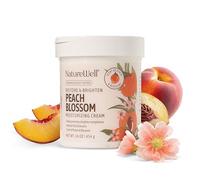 Peach Blossom Crema hidratante restauradora y aclaradora para rostro y cuerpo con extracto de melocotón, niacinamida y ácido hialurónico, promueve una tez más clara, 400 ml.