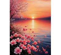 Peach Blossoms 4000 Piece Jigsaw Puzzles for Adults, Colourful, Challenging & Brainteasing Adult Puzzles 4000 Pieces Sun Lake, Fun jigsaws for The Whole Family 56x34 Inch