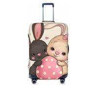 Peach Bunny - Funda elástica para equipaje de viaje, protector de maleta, funda de equipaje con impresión antiarañazos, Black, M