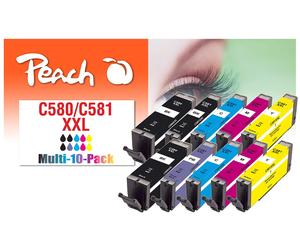 Peach C580/581 Printer Cartridges XL (2x BK, PBK, 2xC, 2xM, 2xY, Blue) Replaces