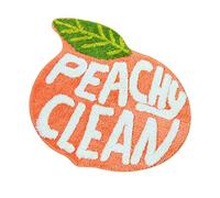 Peach Clean - Tapete de baño para decoración de baño, color melocotón, suave y absorbente, tela coral de felpa, también para dormitorio, habitación de los niños, antideslizante, lavable