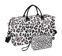 Peach Cottage - Bolsa de viaje grande con diseño de mariposas para fin de semana, bolsa de gimnasio con bolsa de aseo para deportes, plegable, Diseño de mariposa de cabaña melocotón, 1 size