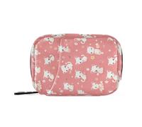 Peach Cute White Cats - Bolsas de primavera con compartimentos desmontables, organizador de píldoras acoplable, tamaño grande