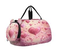 Peach Heart True Love - Bonita bolsa de gimnasio personalizada con compartimento para zapatos, bolsa deportiva ligera para viajes, deportes, fitness y entrenamiento, Peach Heart True Love