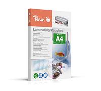 Peach Láminas para plastificar A4 - 60 micras - 100 bolsas - brillante - para mejores resultados de laminación - Compatible con todos los fabricantes de marcas - PP560-02