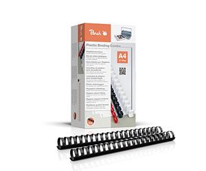 Peach PB432-02 - Peines de plástico para encuadernación (A4, 32 mm, 310 hojas, 50 unidades), color negro