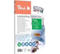 Peach PPC500-02 - Pack de 25 láminas de plastificar, varios tamaños, transparente