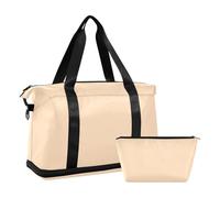 Peach Puff - Bolsa de viaje lisa de color liso con correa ajustable para yoga, juego de 2 piezas, color melocotón liso liso, 1 size