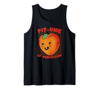 Peach Pun Perfection Divertido Amante de la Fruta Humor Camiseta sin Mangas