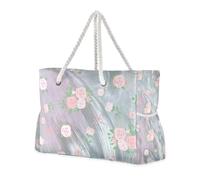 Peach Rose - Bolsa deportiva portátil con bolsillos laterales, a prueba de arena, ideal para viajes, piscina, natación, playa, vacaciones