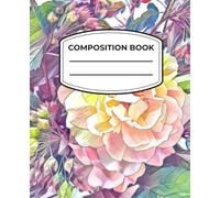 Peach Rose Composition Notebook | 7.5" x 9.25" | 100 pages college ruled: Pastel Sketch - The Vine & Bloom Collection - Cover 2
